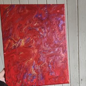 Abstract Red and Purple Canvas Art